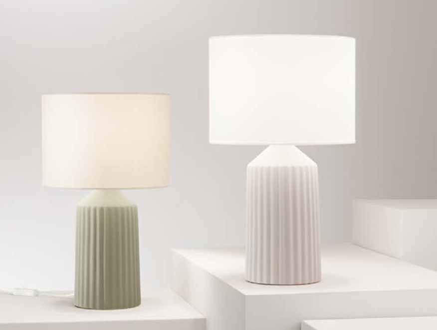 Lume in ceramica variante verde - beige rigato 1XE27 non incl. SAHARA Lume in ceramica variante verde - beige rigato 1XE27 non incl. SAHARA